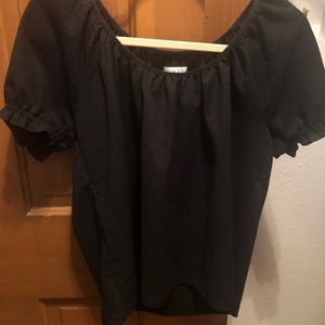 Madewell Texture & Thread Peasant Top In Black